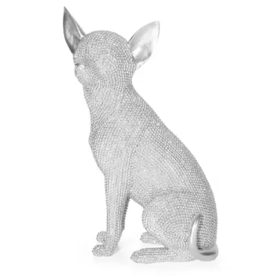 Pies- figurka dekoracyjna srebro