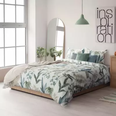 Pościel motyw botaniczny, zielona