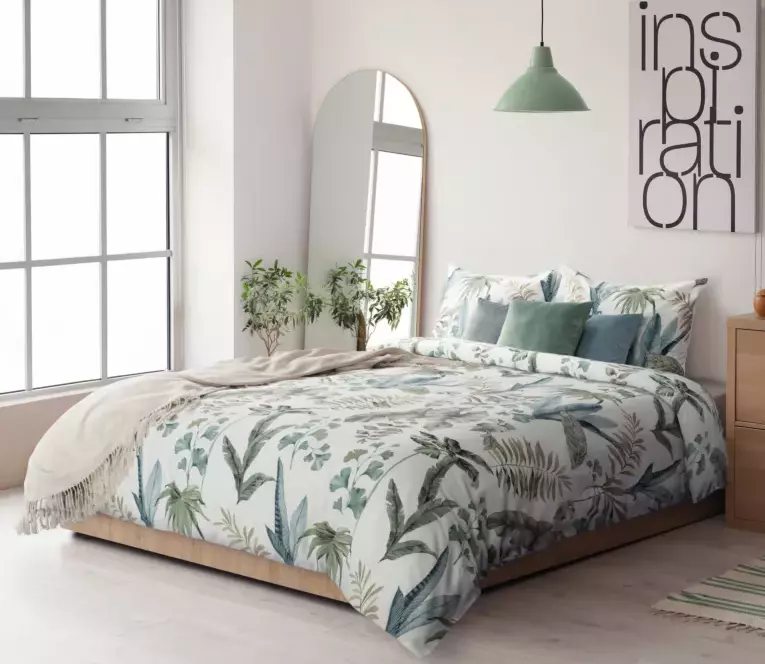 Pościel motyw botaniczny, zielona