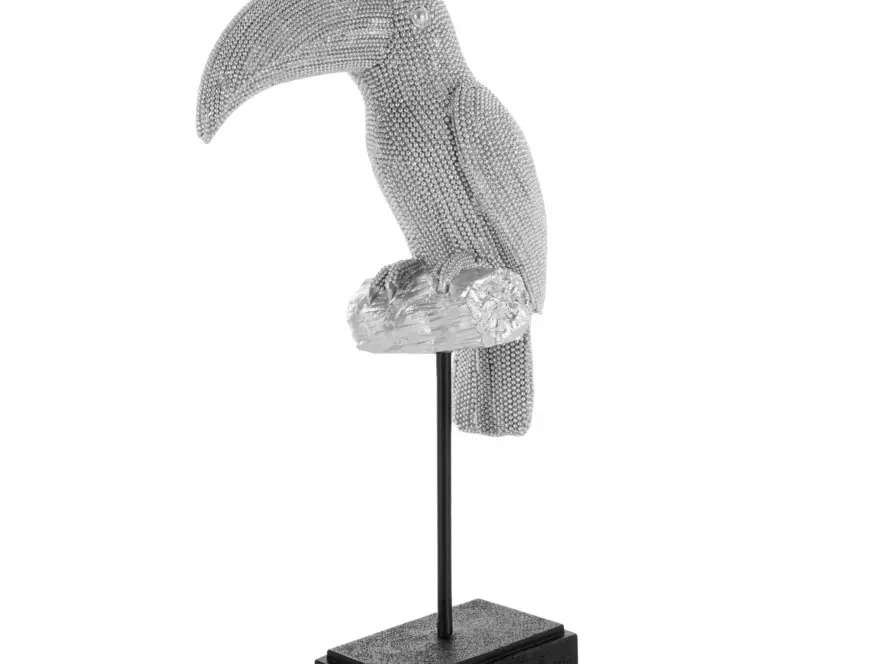 Tukan-figurka dekoracyjna srebro