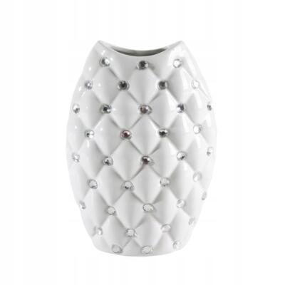 Wazon AVA z cyrkoniami- biały