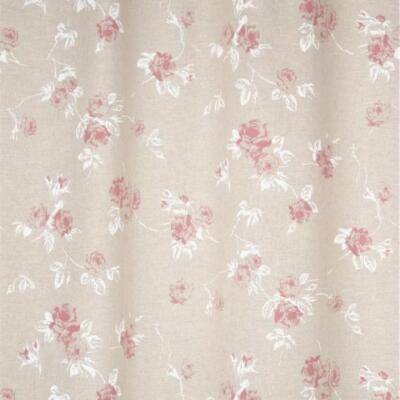 Tkanina zasłonowa wzór róże- beż + róż