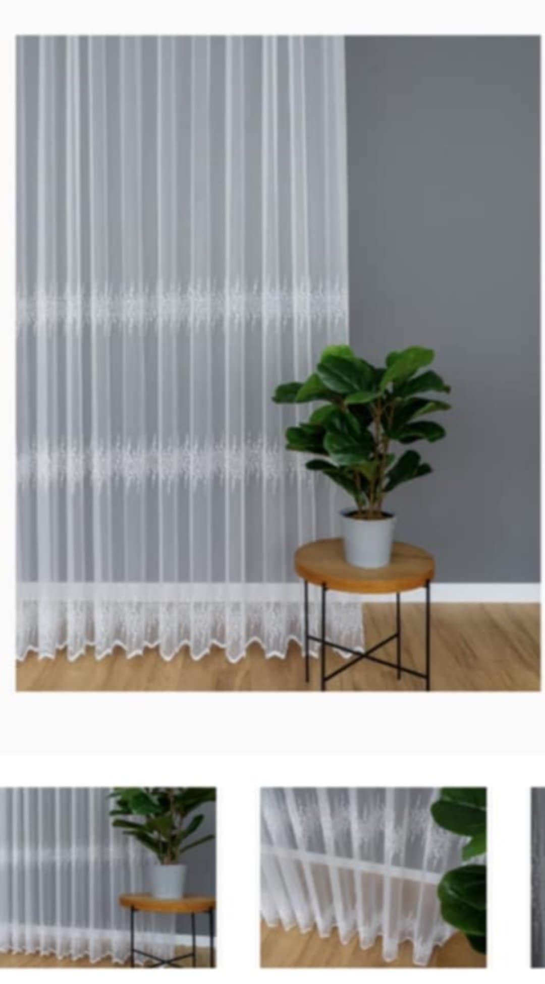 Tkanina firanowa nabłyszczana z dwoma pasami haftu- 180cm - obrazek 3