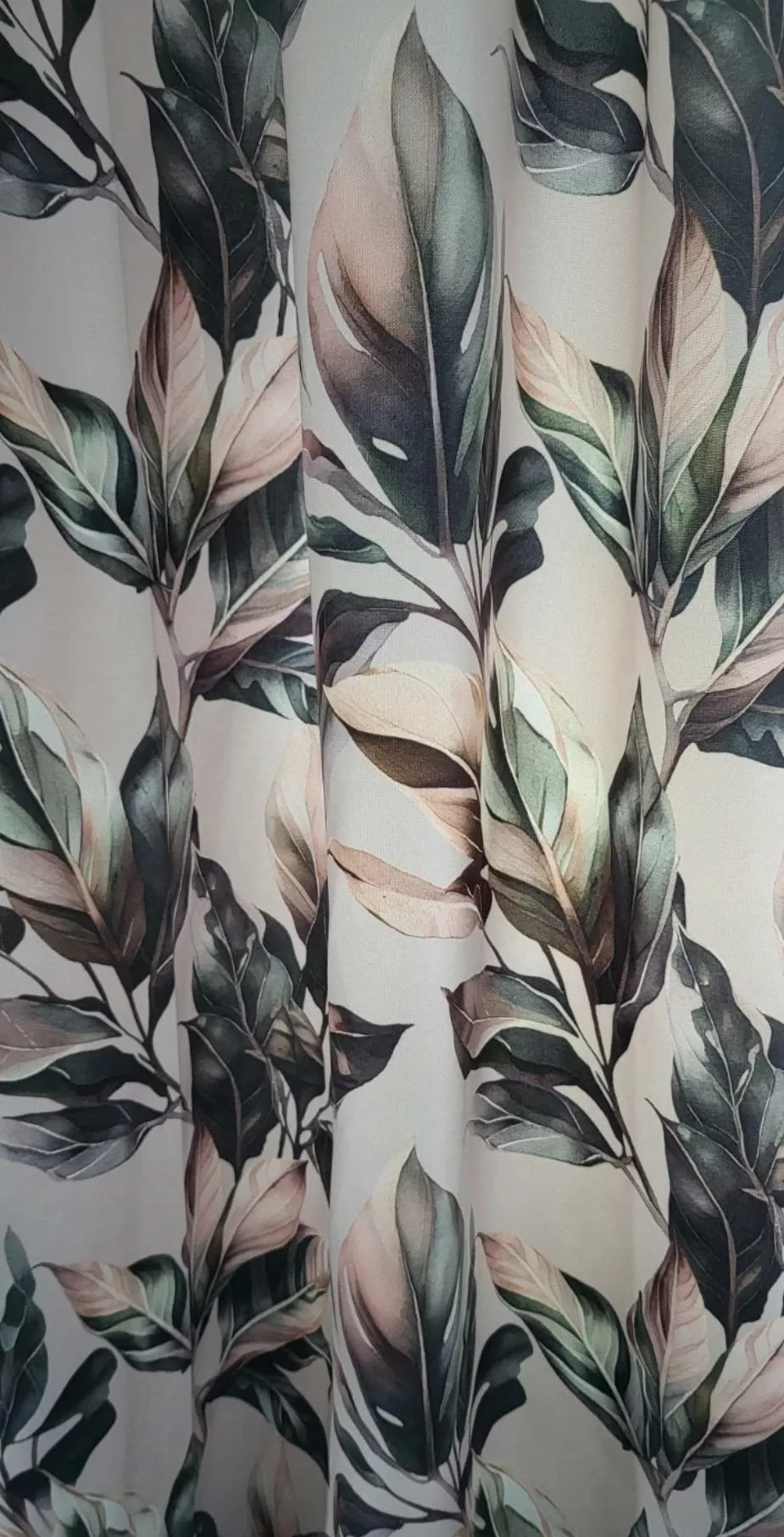 Tkanina zasłonowa liście- róż - obrazek 3