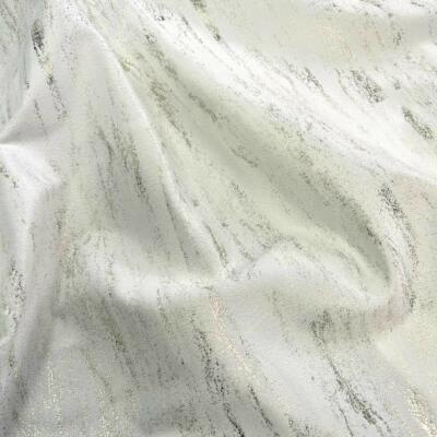 Tkanina zasłonowa welwetowa- biel + złoto