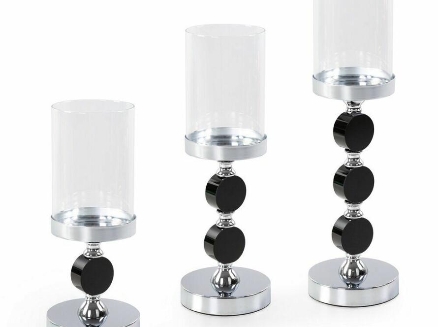 Świecznik dekoracyjny TOLEDO- srebrny + czarny