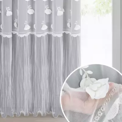 Firana AVRIL na taśmie- biała 140x270