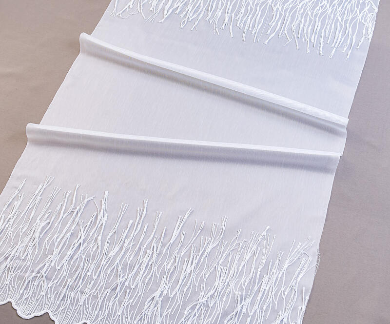 Firana z frędzlami- biała