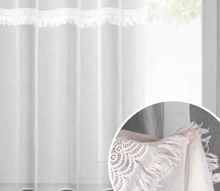 Firana Roxana na przelotkach- biała 140x250