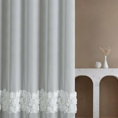 Tkanina firanowa ROSES- biała, 280cm
