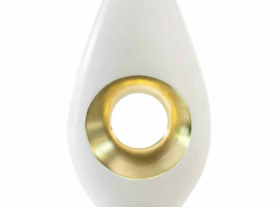 Wazon ceramiczny MIRA- biały+złoty
