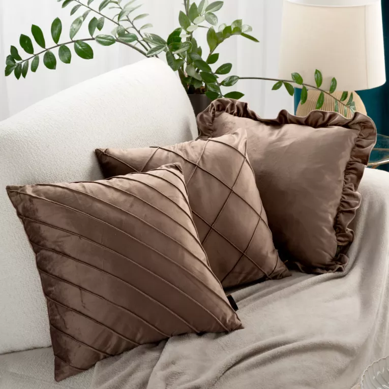 Poszewka dekoracyjna BRENDA- brąz - obrazek 2