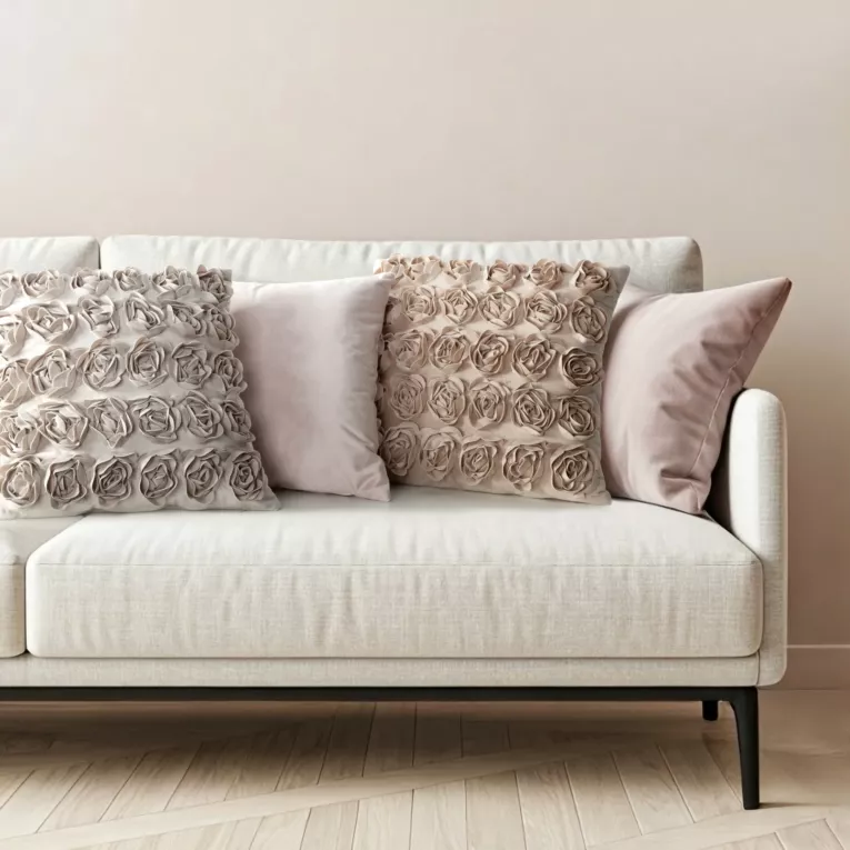 Poszewka dekoracyjna welwetowa, róże Eva Minge - obrazek 2