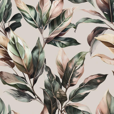 Tkanina zasłonowa liście- róż