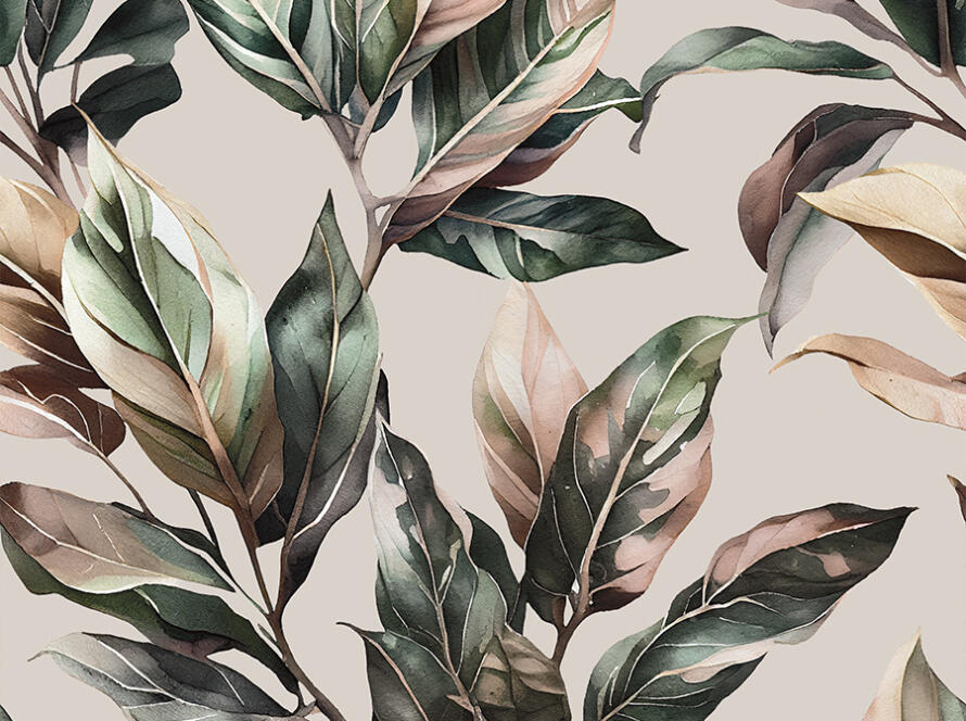 Tkanina zasłonowa liście- róż