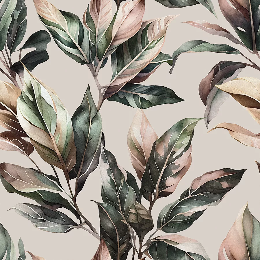 Tkanina zasłonowa liście- róż