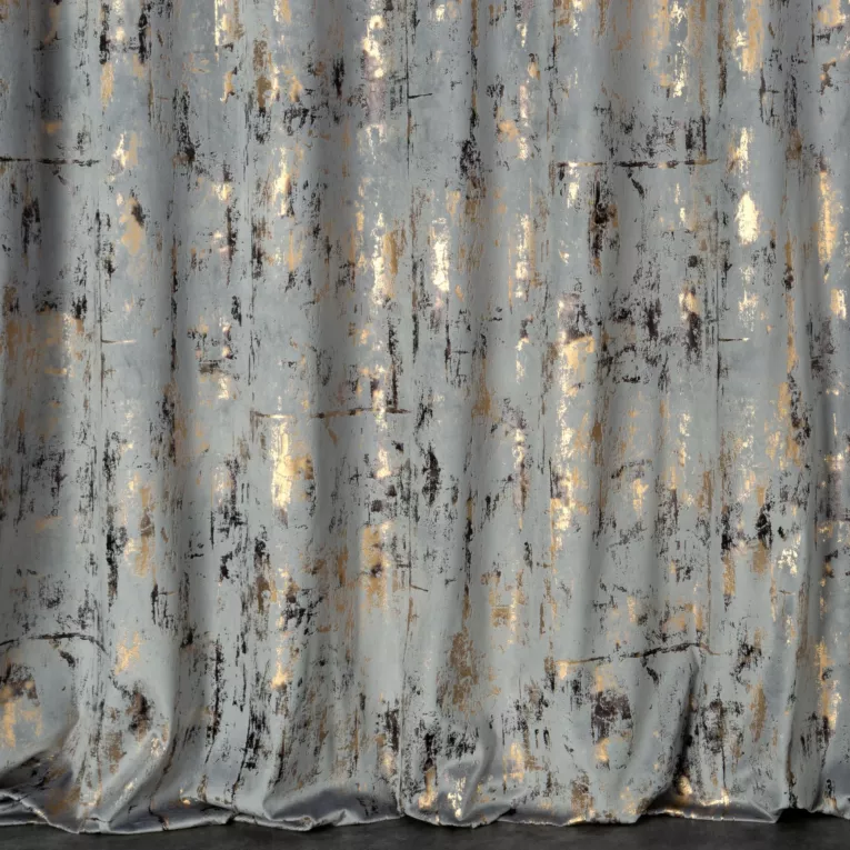 Tkanina zasłonowa z welwetu- szary + złoty - obrazek 4